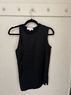 Sleeveless Black Tank Top with Side Tie Detail